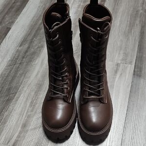 Rouge Helium Brown Combat Boots